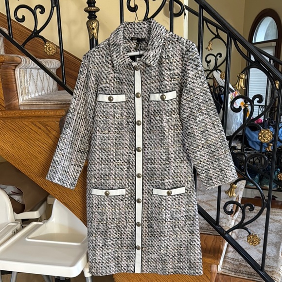 Maje Women's Tweed dress with Button Details